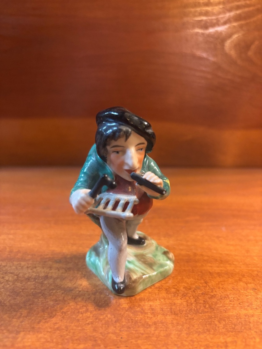 Vintage Capodimonte Italian Porcelain Hunchback Dwarf Musician Figurine